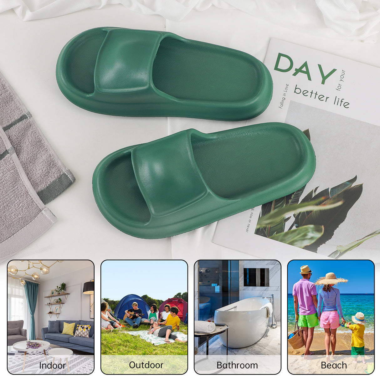 【MILTY】Buy 1 get 1 free for 2 pairs of Yunbu thick slippers