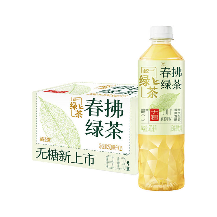 【统一】无糖春拂绿茶 500ml*15
