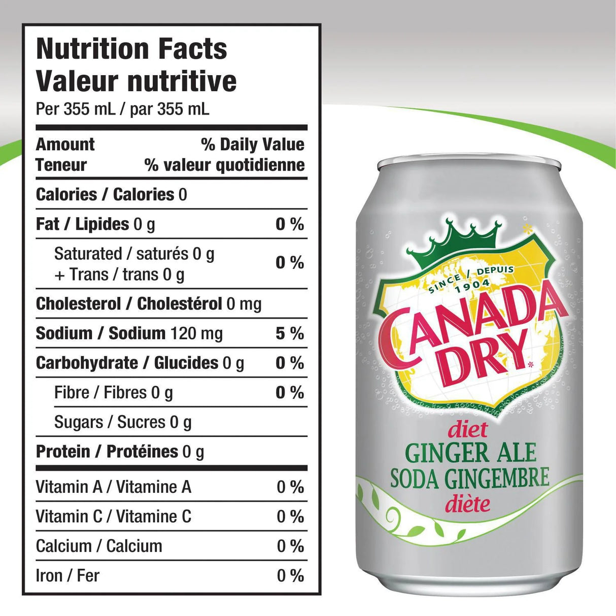 【CANADA DRY】無糖薑汁汽水355ml*32