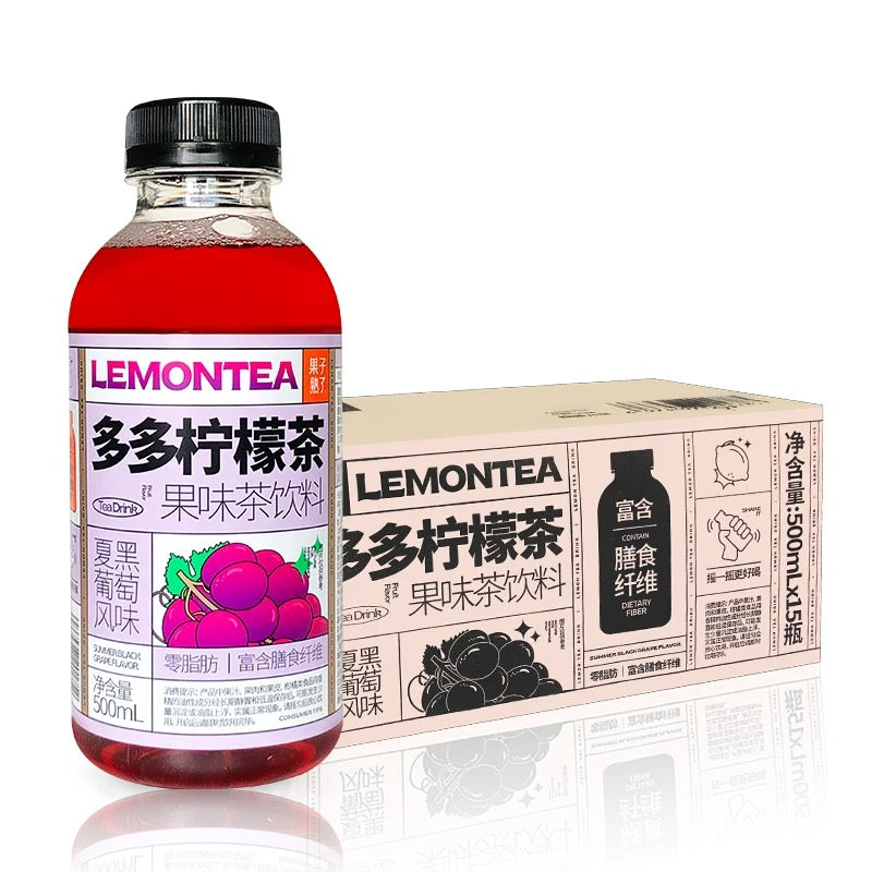 【果子熟了】多多柠檬茶 黑夏葡萄风味 500ml*15