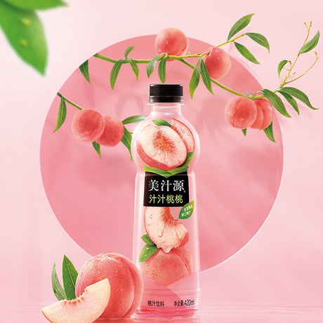 大特价【美汁源】汁汁桃桃 桃汁果汁饮料 450ml*12