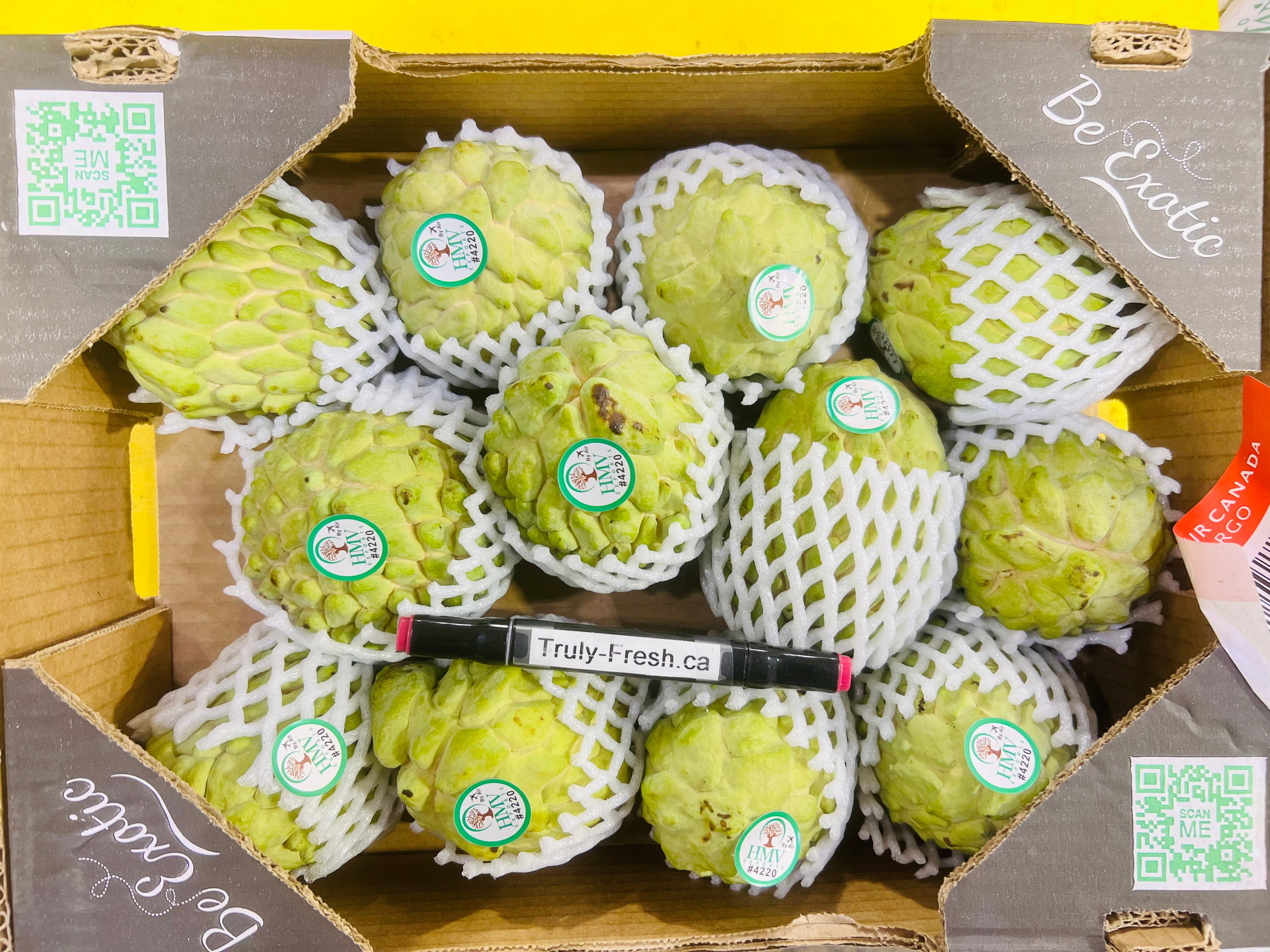 Apple - sugar Brazil】Air Freight Sugar Apple 1 Box 4kg – Truly Fresh
