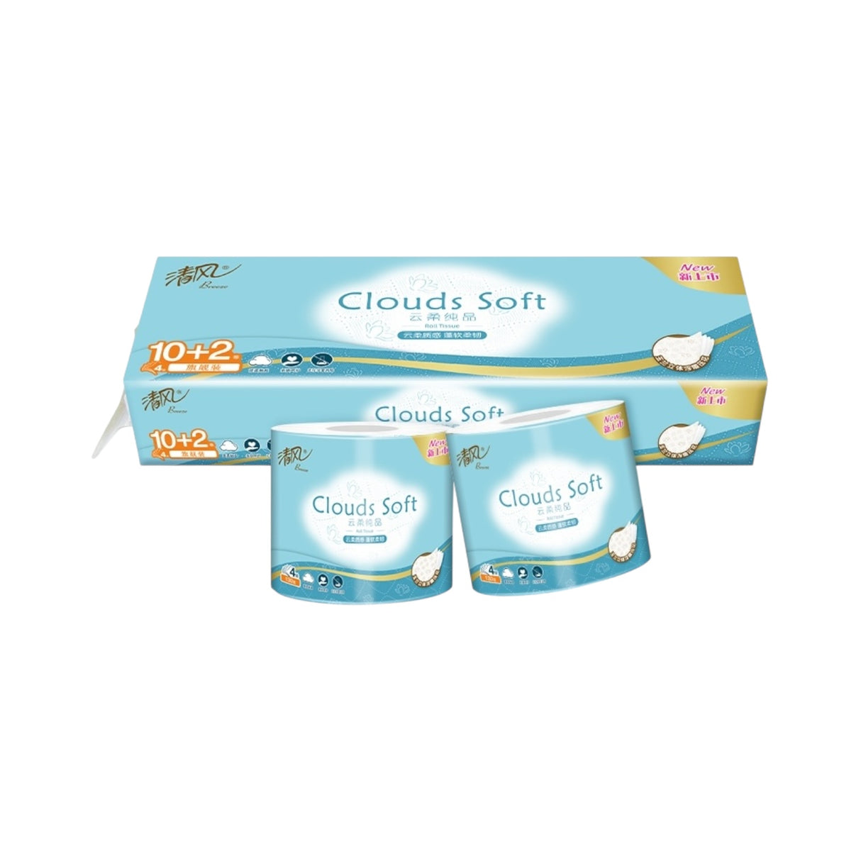 【Qingfeng】Cloud Soft Toilet Paper Roll