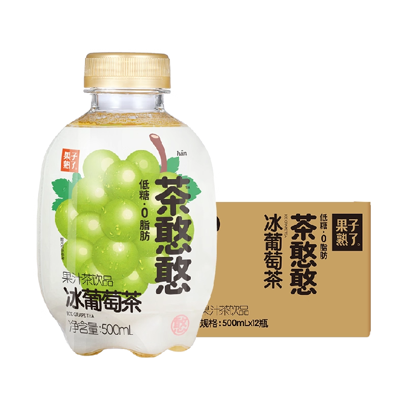 【果子熟了】茶憨憨 冰葡萄茶 果汁茶饮品 500ml*12