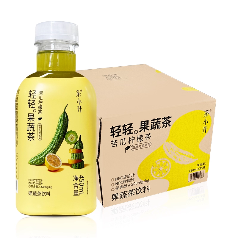 【茶小开】苦瓜柠檬乌龙茶  果蔬茶 450ml*15