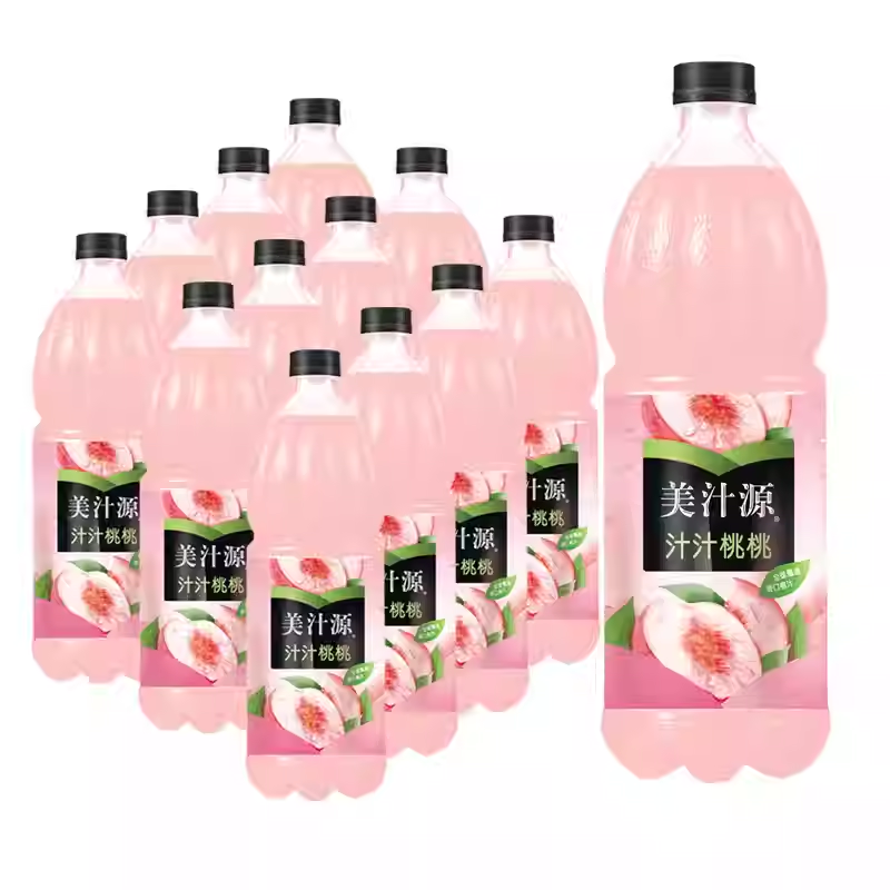 大特价【美汁源】汁汁桃桃 桃汁果汁饮料 450ml*12