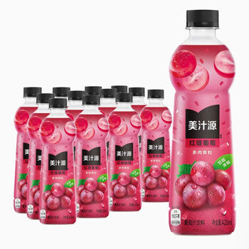 大特价【美汁源】红提葡萄果汁饮料 450ml*12